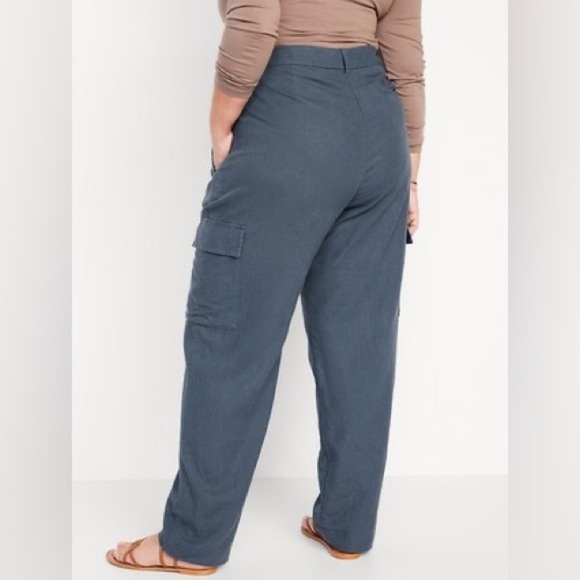 Old Navy High-Waisted Linen-Blend Cargo Straight Leg Pants Size 2X NWT Brand New - Picture 13 of 13